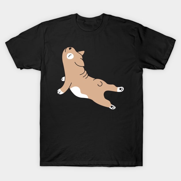 Doggie yogi - Dog Stretching T-Shirt by Art by Ergate